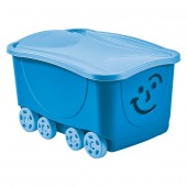 Bac de rangement à roulettes Fancy Roller Smile Bleu pour enfant