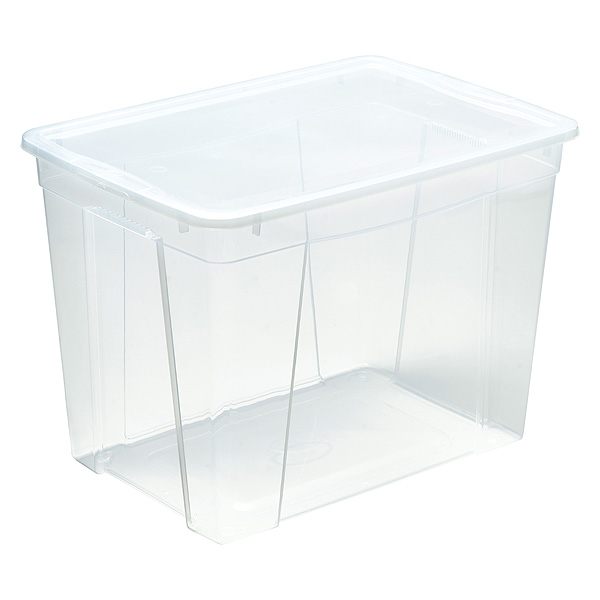 Grande boîte de rangement en plastique transparent avec couvercle - 47  litres - ON RANGE TOUT